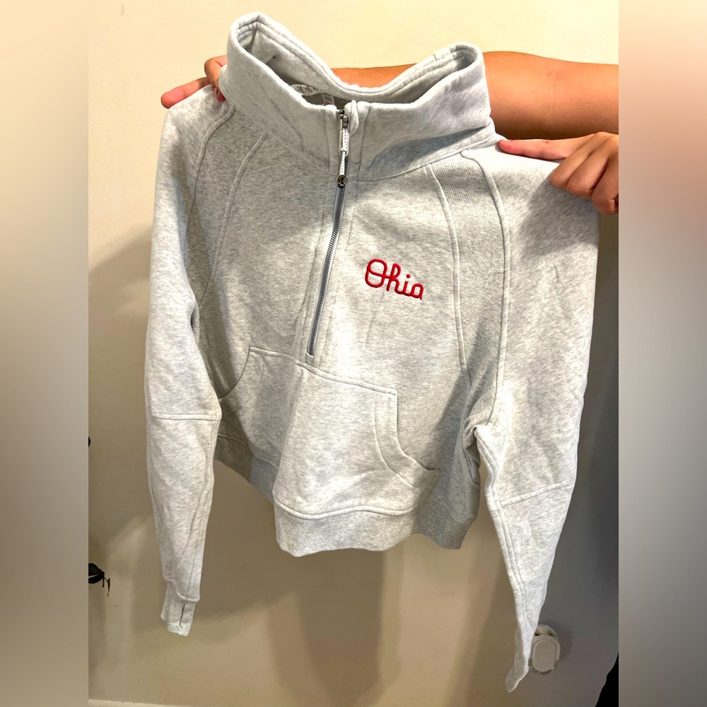 Crop top sweatshirt gray with Ohio logo